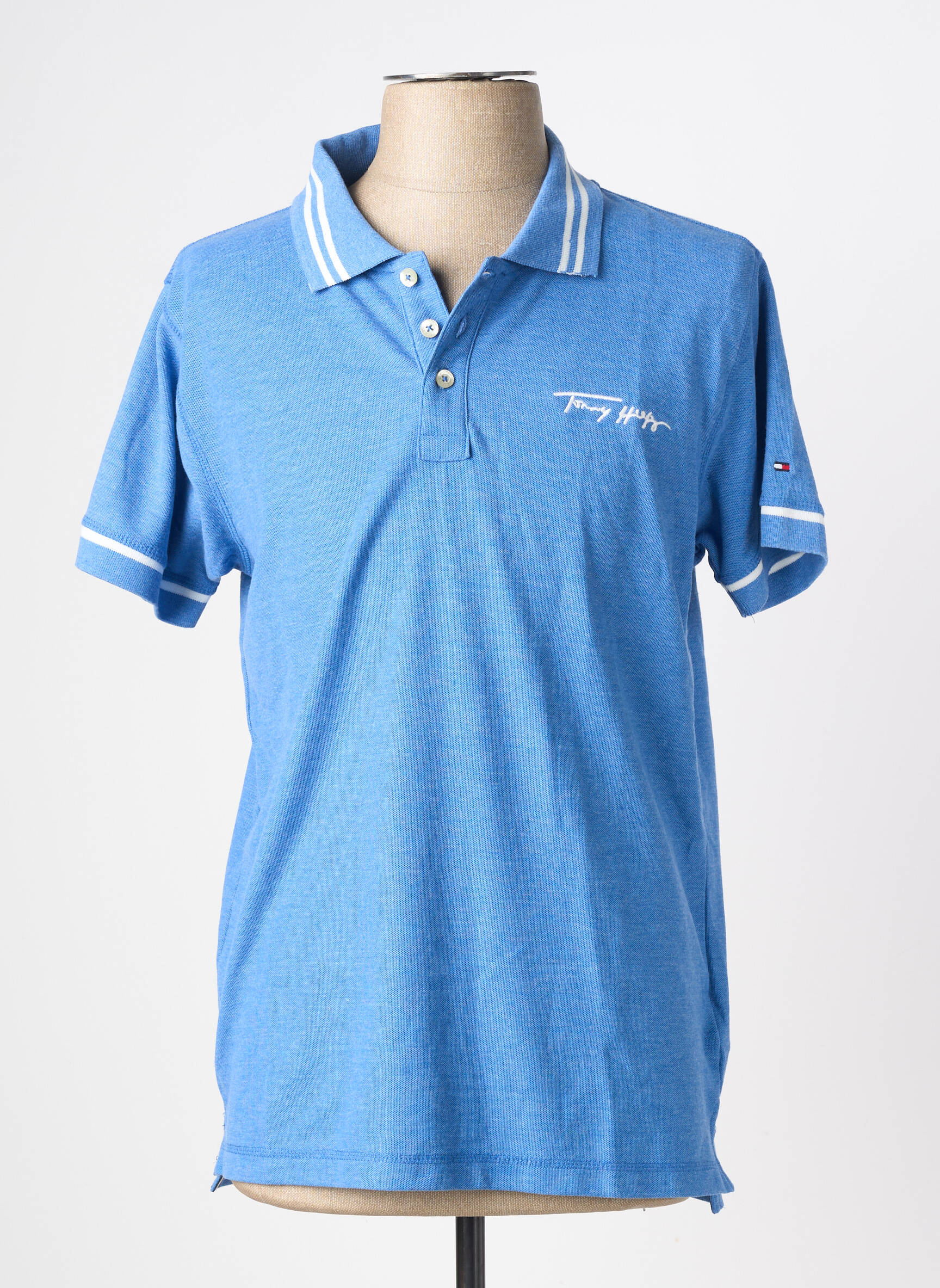 Polo chinamas audinys trumpas rankovės mėlyna TOMMY HILFIGER vyras