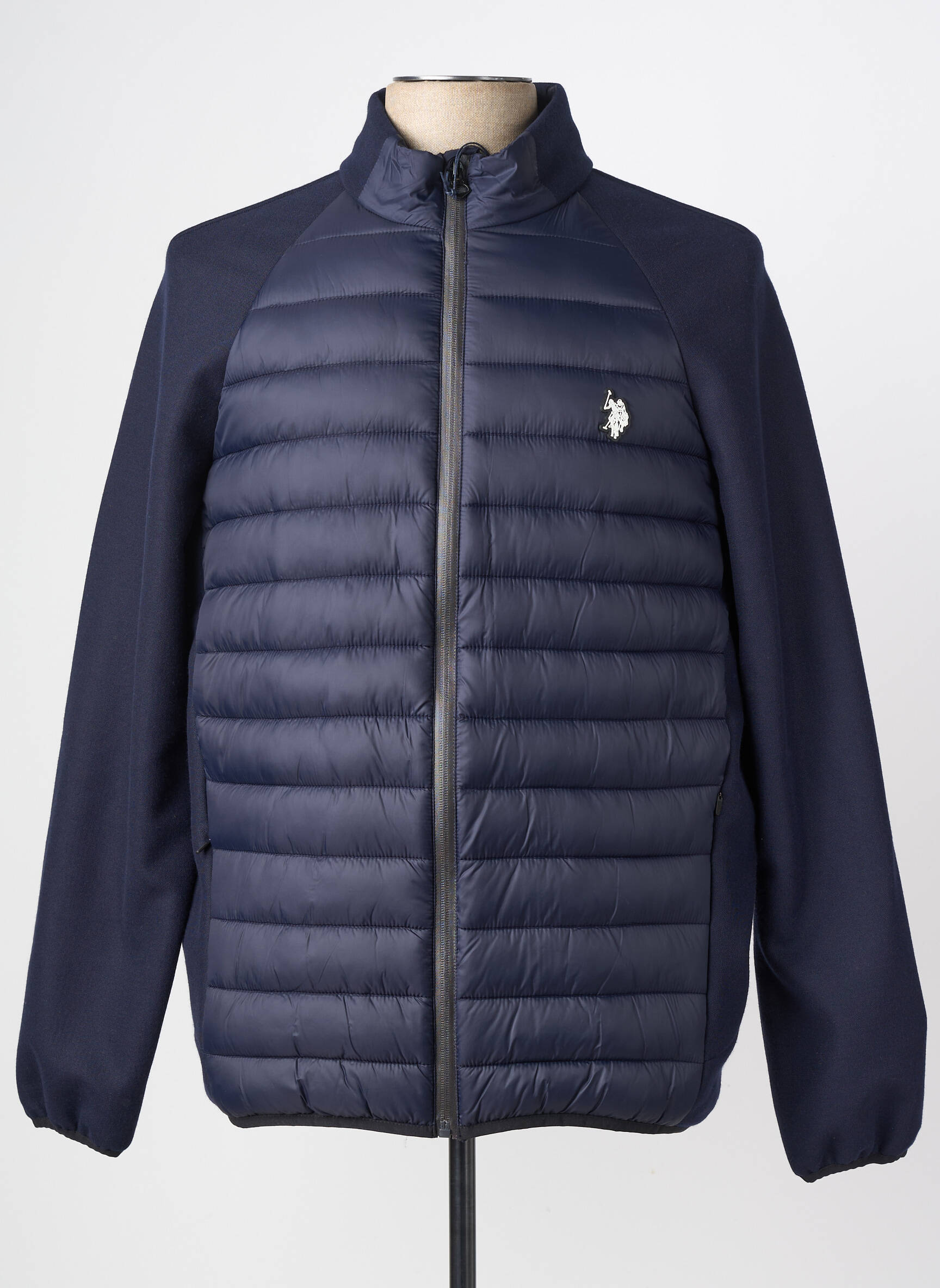 Pūkinė striukė ilgos rankovės be gobtuvų mėlyna U.S. POLO ASSN vyras
