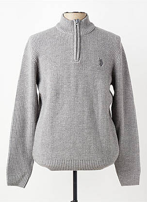 Megztinis tamprumas ilgos rankovės pilka U.S. POLO ASSN vyras