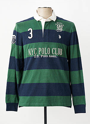 Polo juostelės raštas ilgos rankovės žalias U.S. POLO ASSN vyras