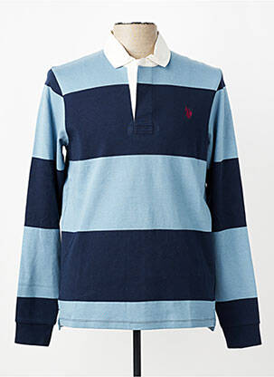 Polo juostelės raštas ilgos rankovės mėlyna U.S. POLO ASSN vyras
