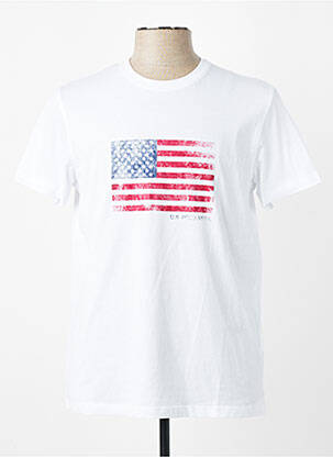 T-marškinys centrinė iškirptė trumpas rankovės baltas U.S. POLO ASSN vyras