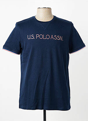 T-marškinys centrinė iškirptė trumpas rankovės mėlyna U.S. POLO ASSN vyras