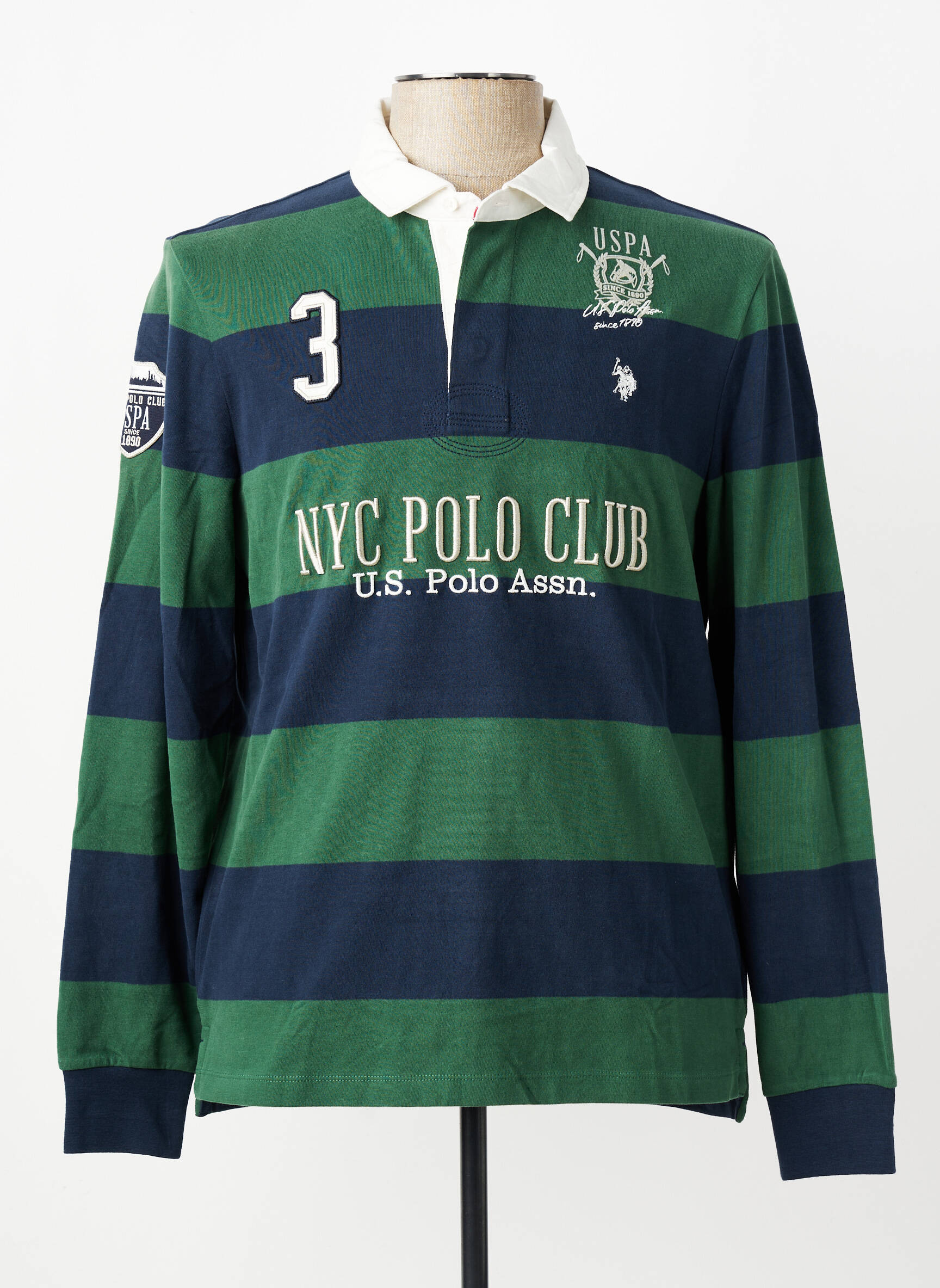 Polo ilgos rankovės ilgos rankovės žalias U.S. POLO ASSN vyras
