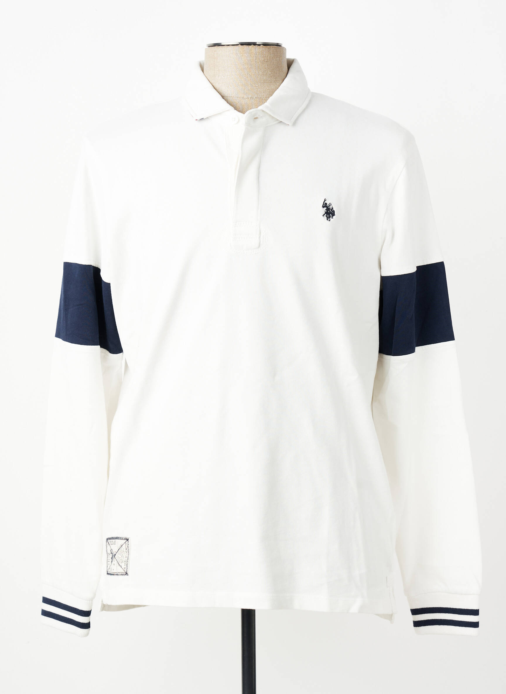 Polo ilgos rankovės ilgos rankovės baltas U.S. POLO ASSN vyras