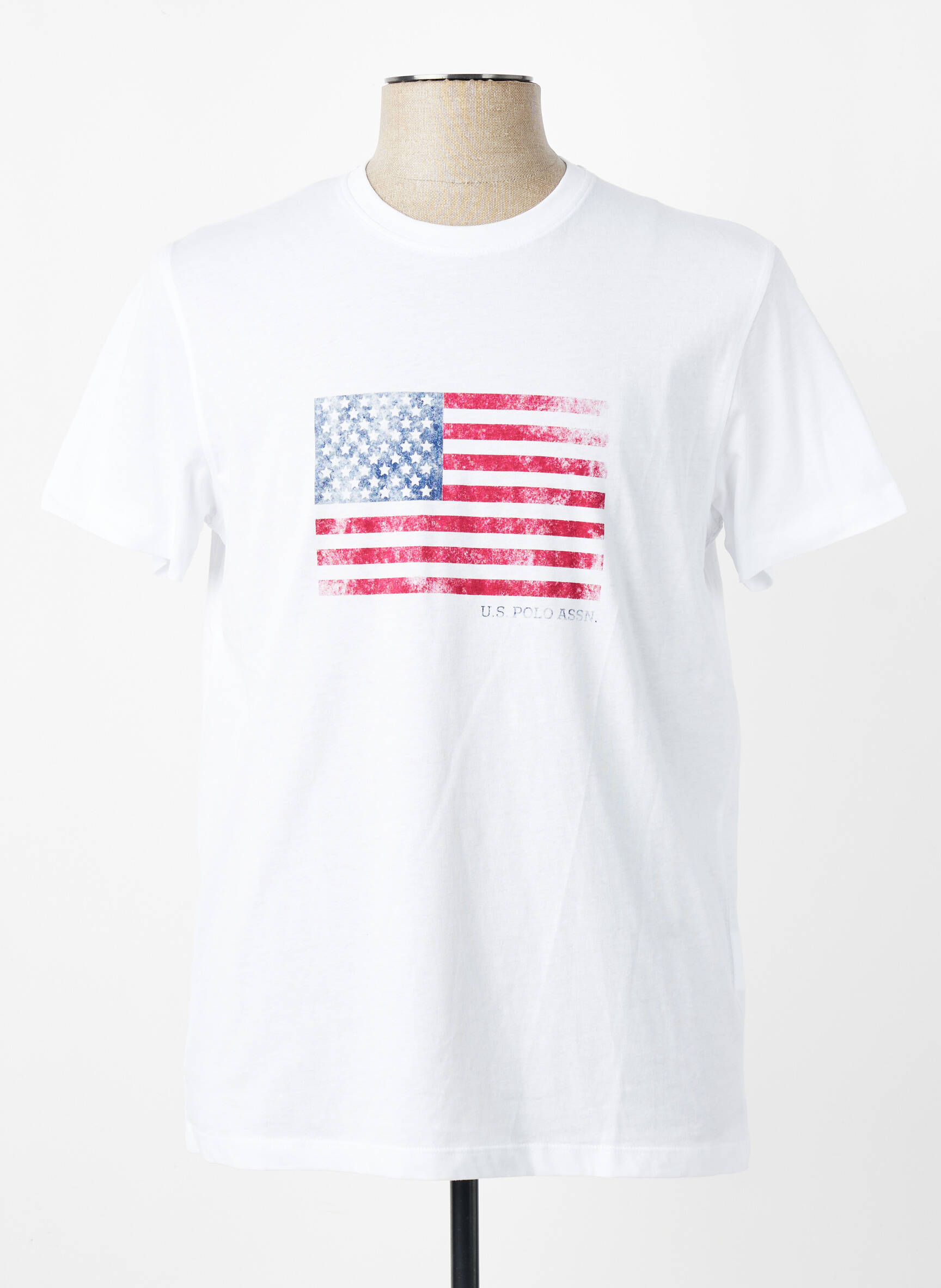 T-marškinys centrinė iškirptė trumpas rankovės baltas U.S. POLO ASSN vyras