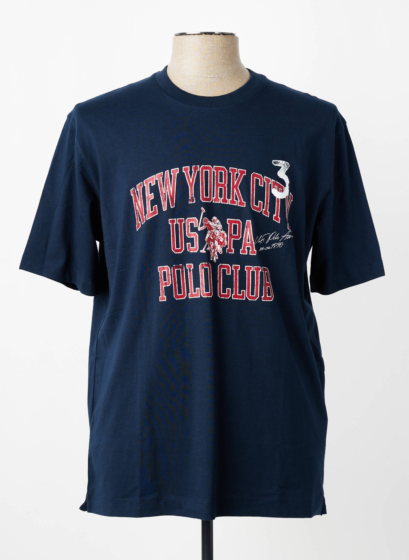 T-marškinys centrinė iškirptė trumpas rankovės mėlyna U.S. POLO ASSN vyras
