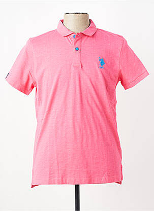 Polo jersey audinys trumpas rankovės rožinė U.S. POLO ASSN vyras