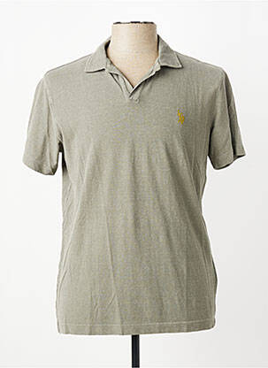Polo jersey audinys trumpas rankovės žalias U.S. POLO ASSN vyras