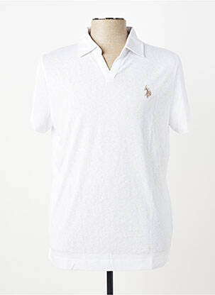 Polo jersey audinys trumpas rankovės baltas U.S. POLO ASSN vyras