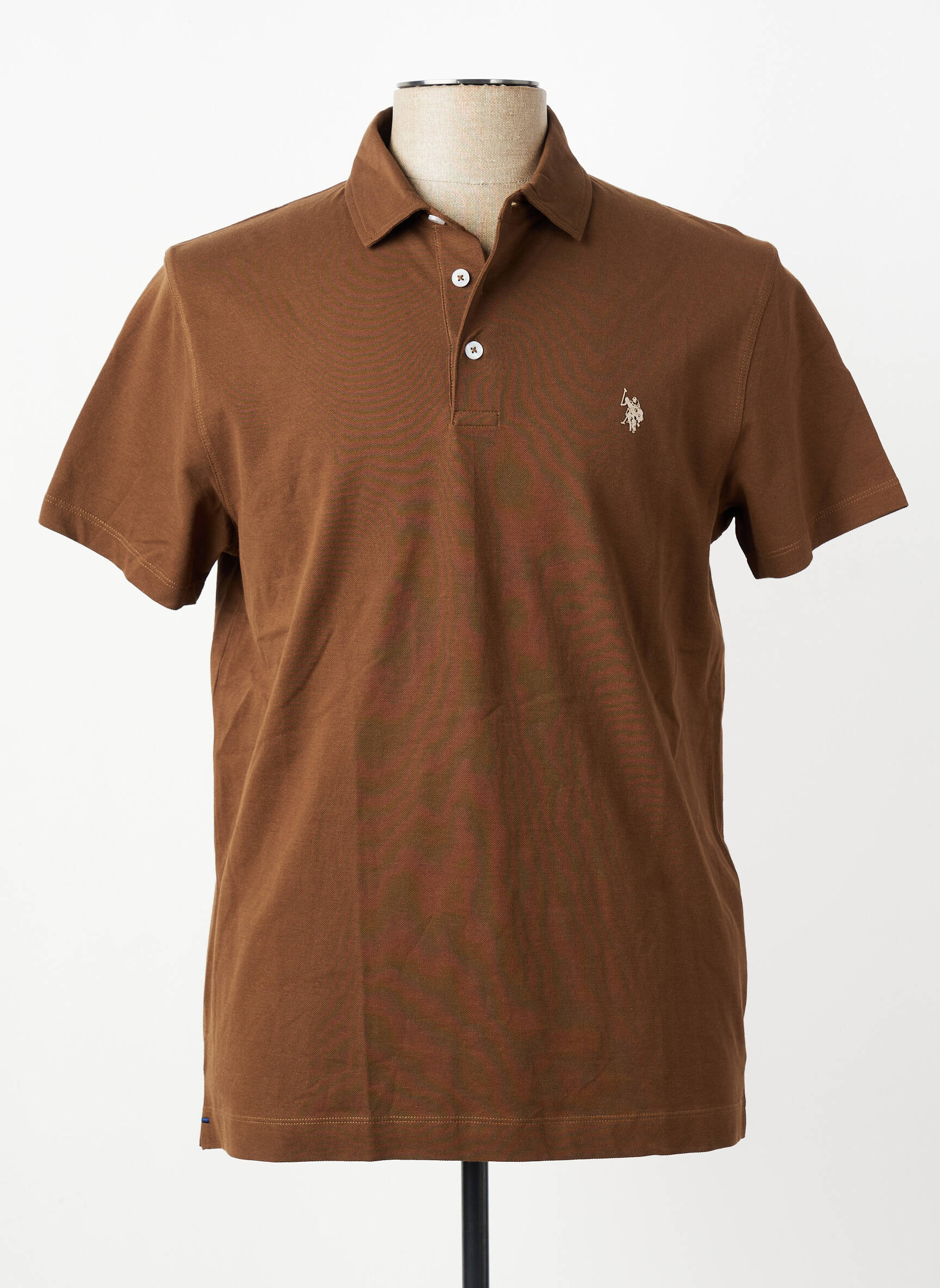Polo tamprumas trumpas rankovės rudas U.S. POLO ASSN vyras
