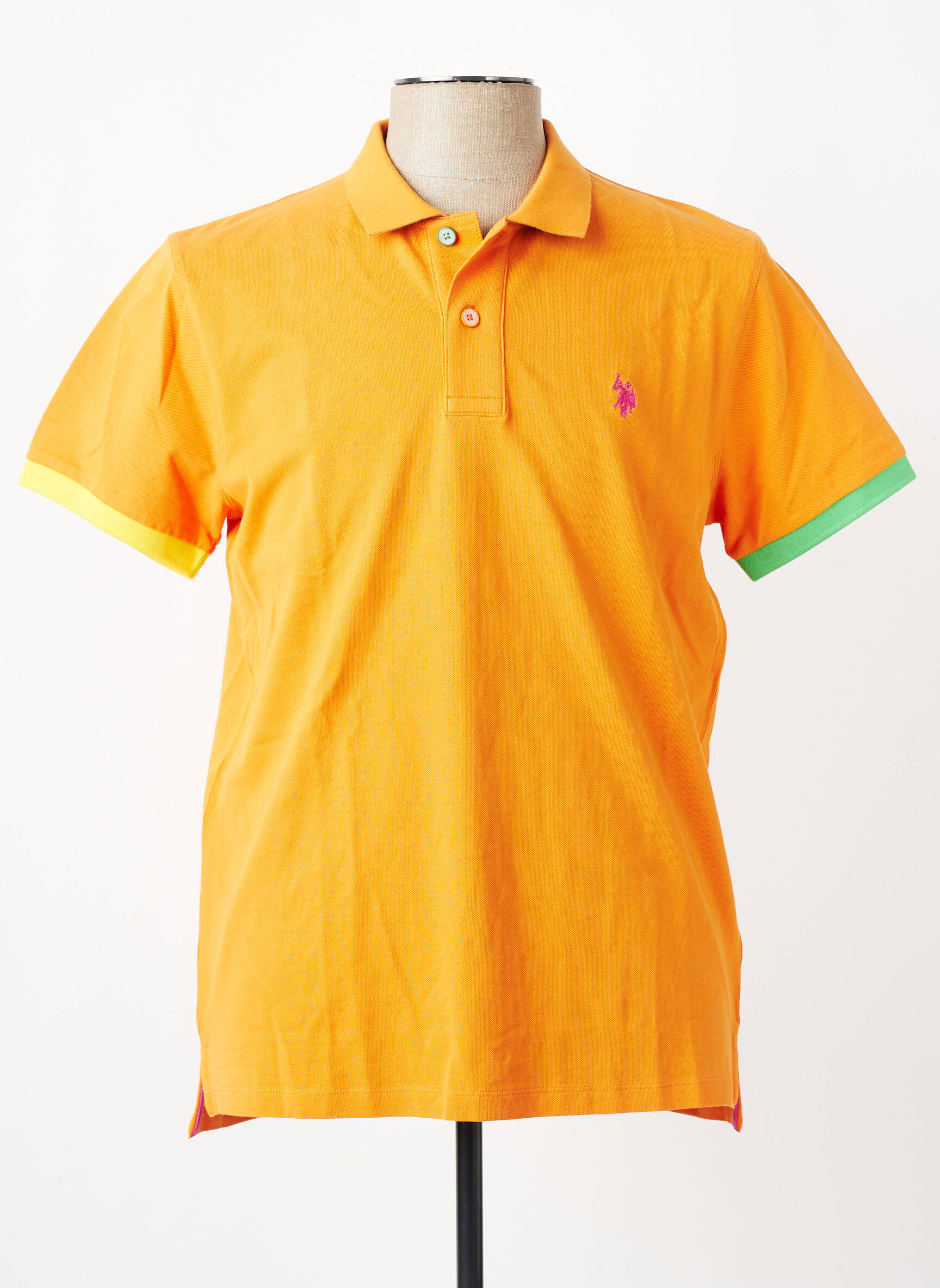 Polo tamprumas trumpas rankovės oranžinė U.S. POLO ASSN vyras