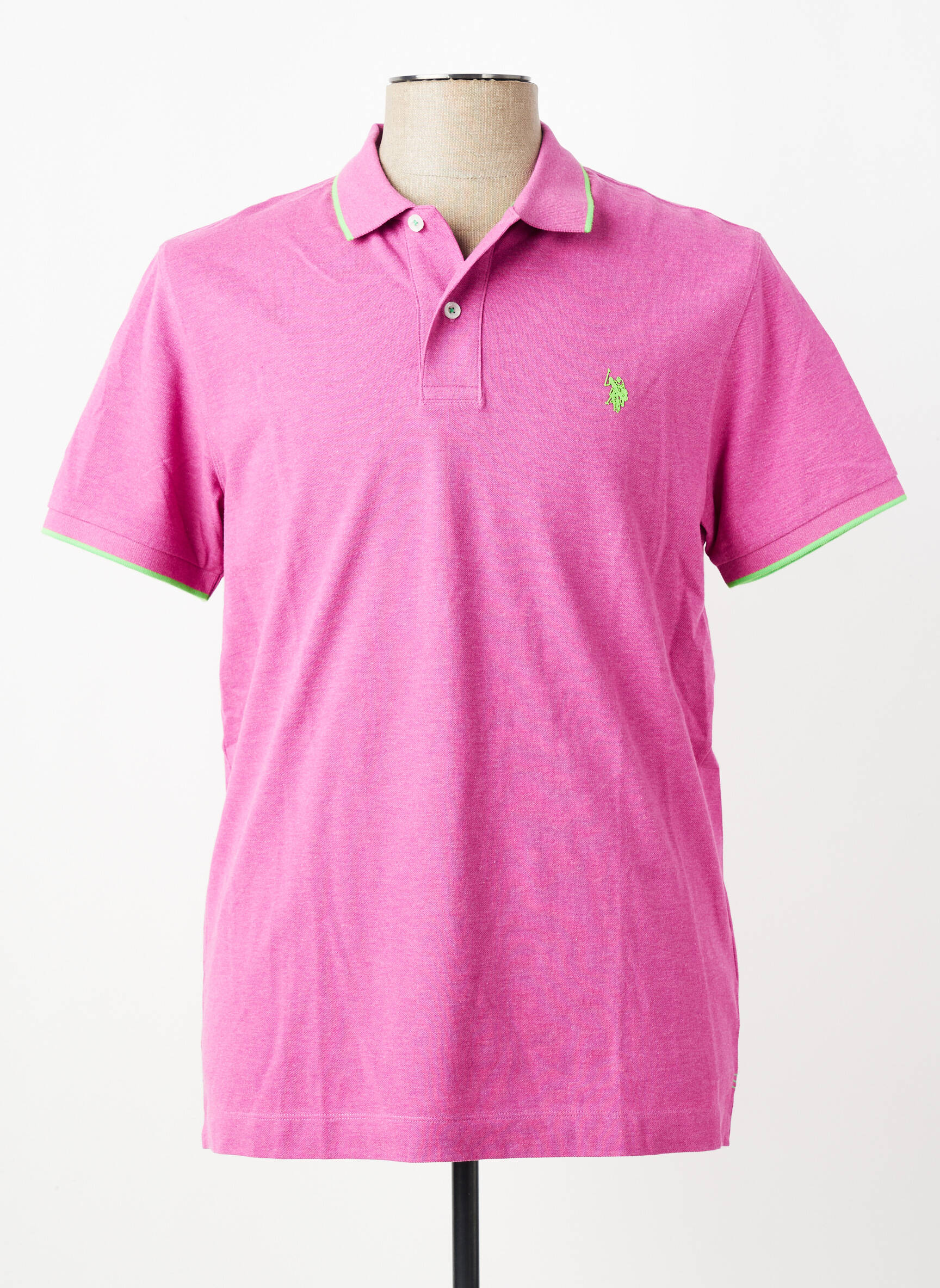 Polo chinamas audinys trumpas rankovės rožinė U.S. POLO ASSN vyras