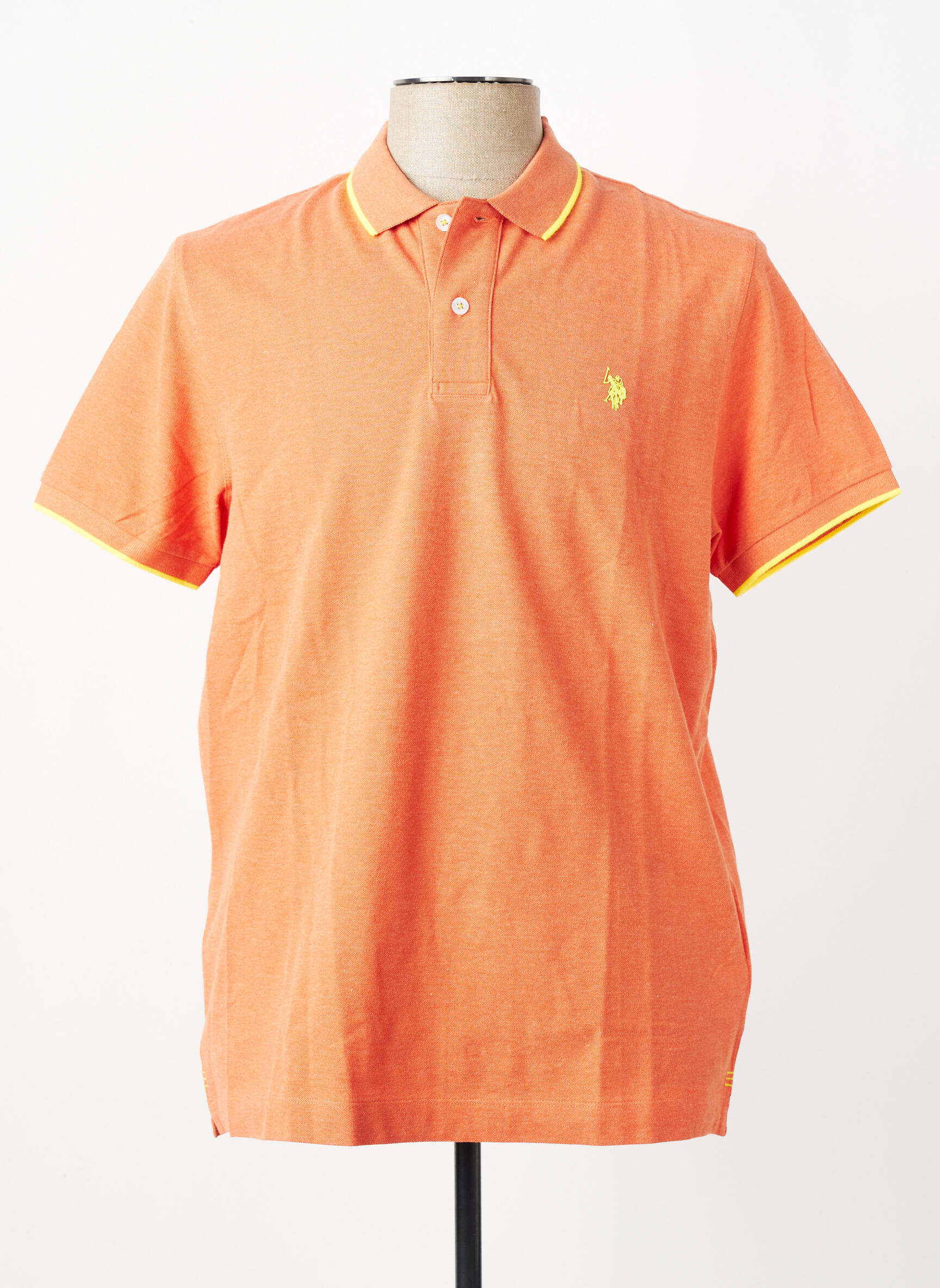 Polo chinamas audinys trumpas rankovės oranžinė U.S. POLO ASSN vyras