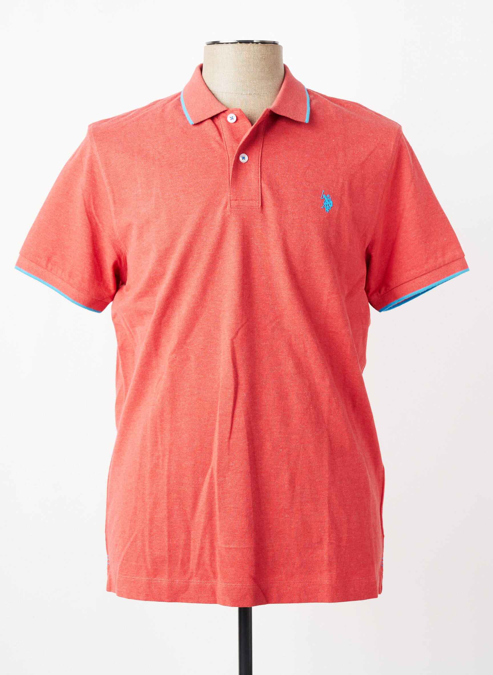 Polo chinamas audinys trumpas rankovės raudona U.S. POLO ASSN vyras
