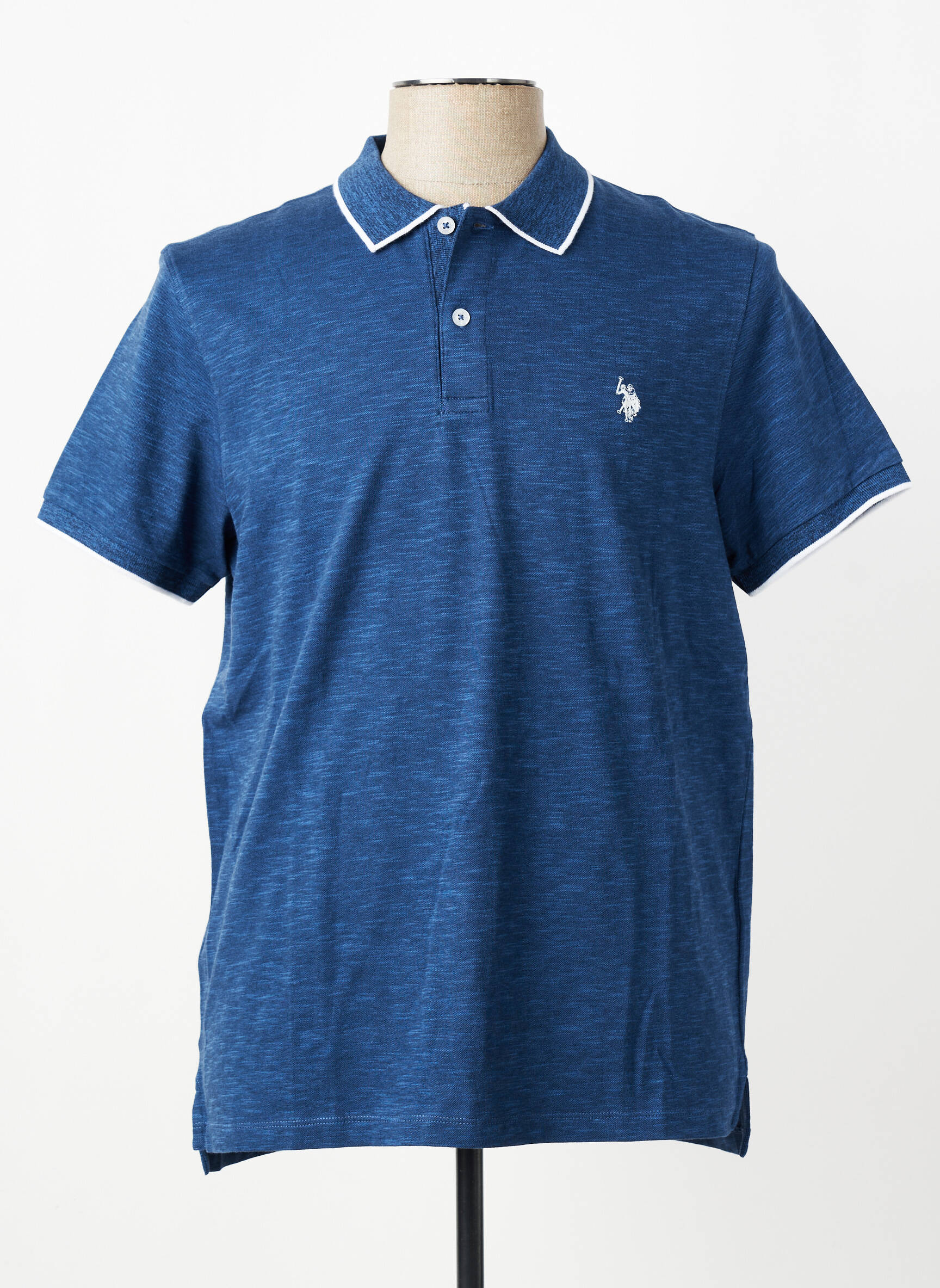 Polo chinamas audinys trumpas rankovės mėlyna U.S. POLO ASSN vyras