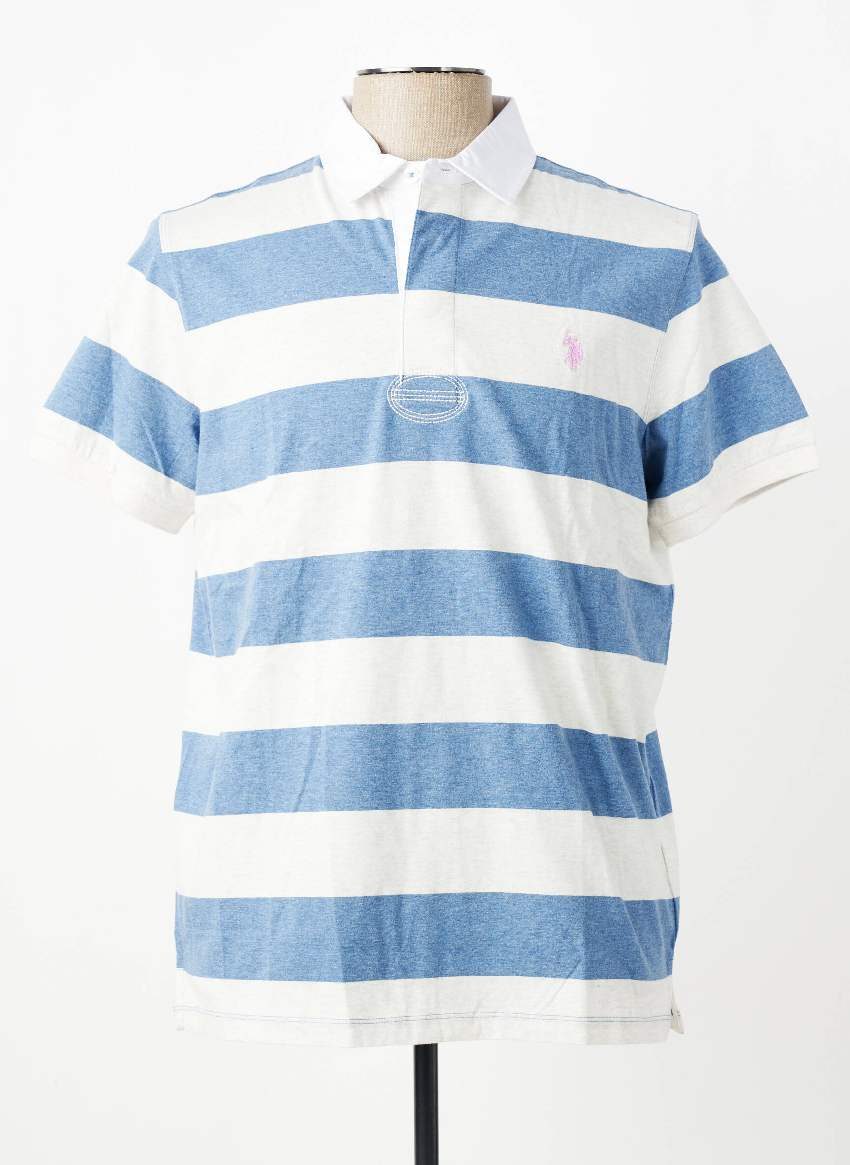 Polo jersey audinys trumpas rankovės mėlyna U.S. POLO ASSN vyras
