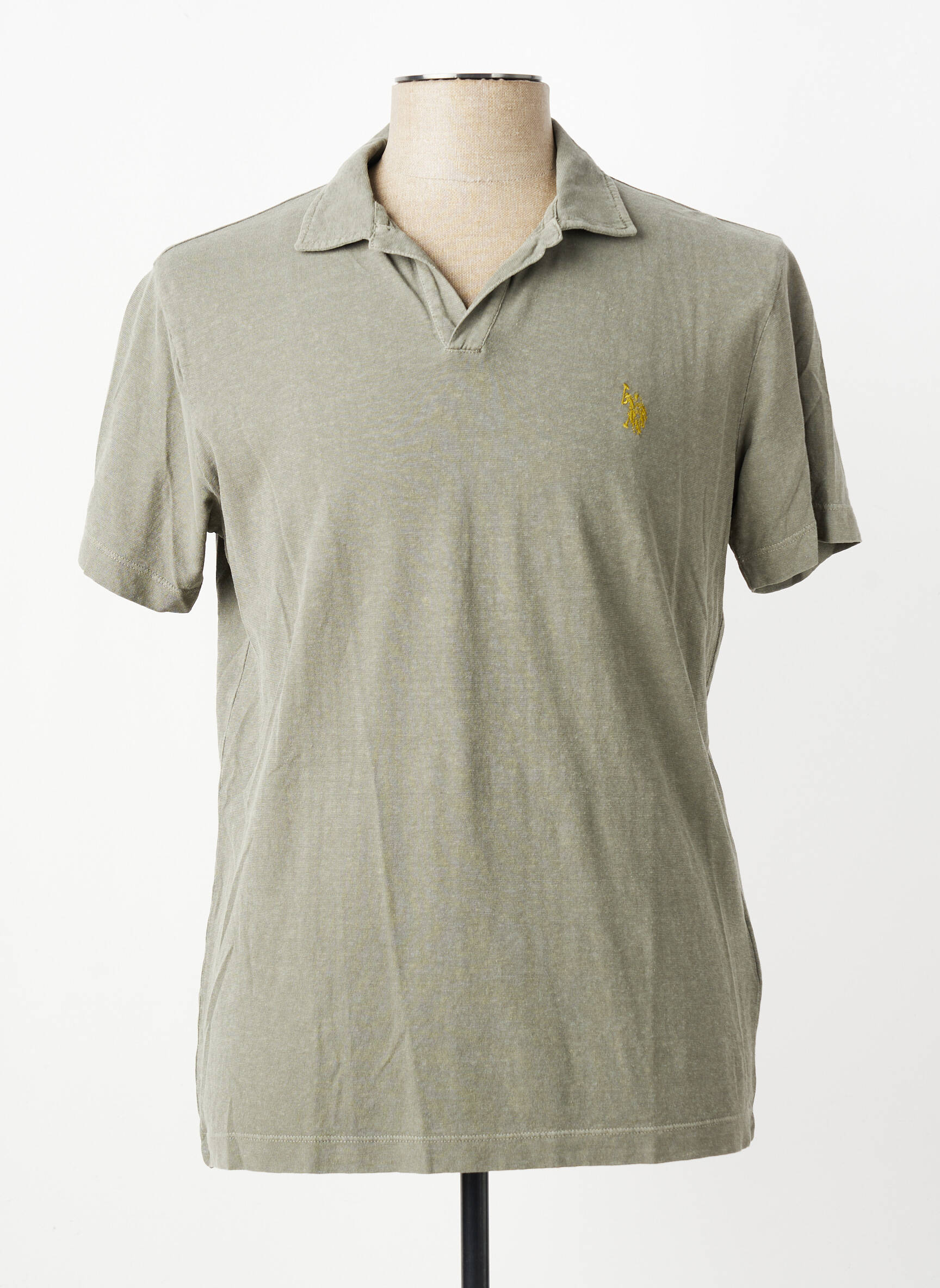 Polo jersey audinys trumpas rankovės žalias U.S. POLO ASSN vyras