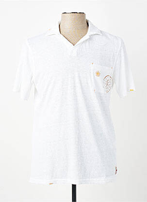 Polo jersey audinys trumpas rankovės baltas BOB vyras