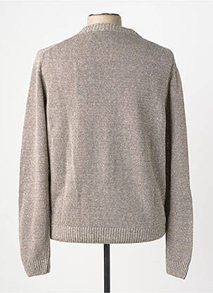 Ilgų rankovių liemenė priekinė mygtukų uždarymo sistema rudas WOOL & CO vyras