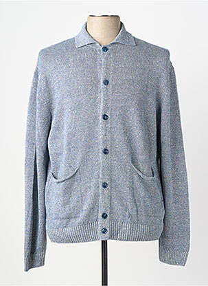 Ilgų rankovių liemenė priekinė mygtukų uždarymo sistema mėlyna WOOL & CO vyras