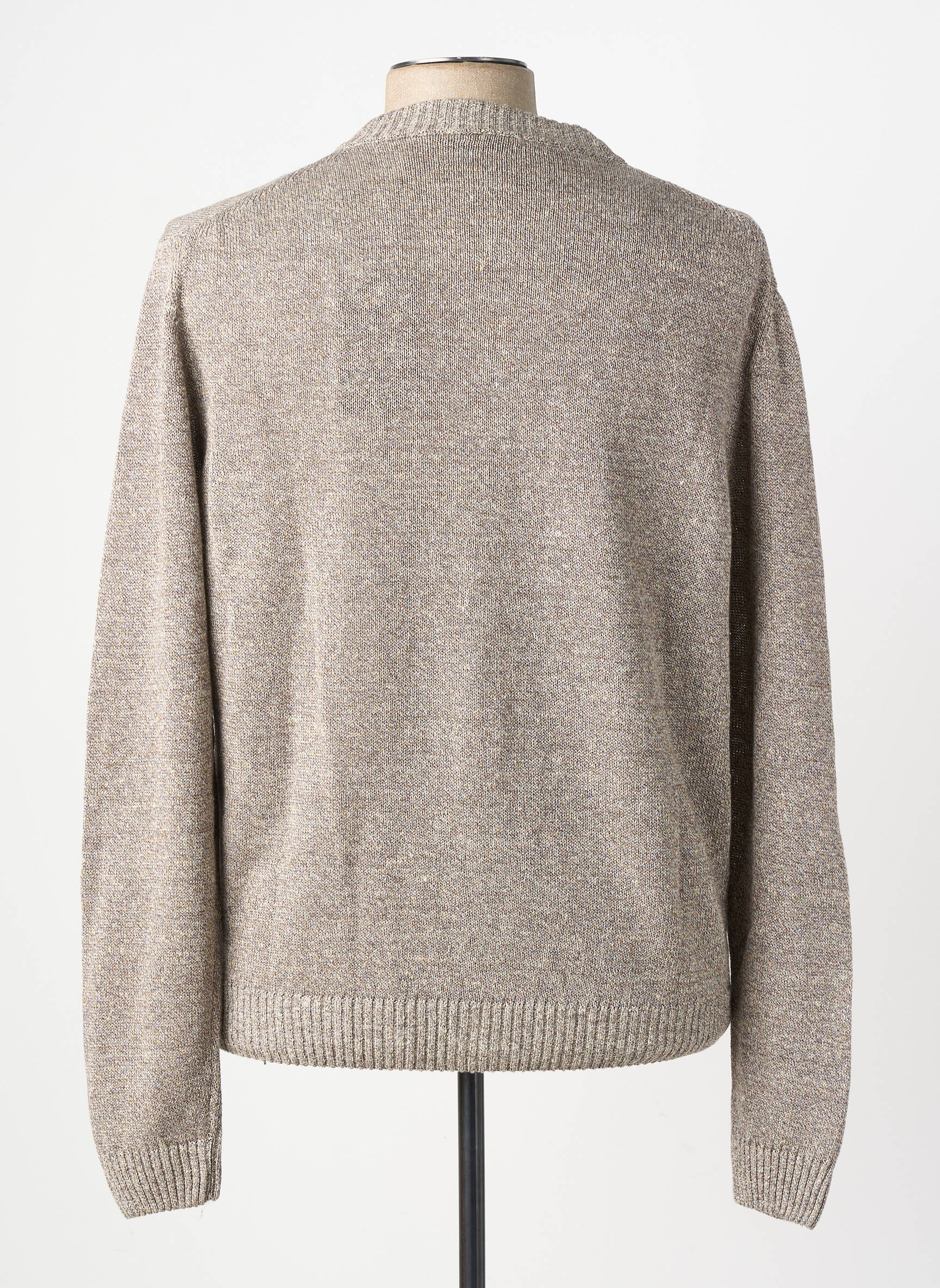 Ilgų rankovių liemenė priekinė mygtukų uždarymo sistema rudas WOOL & CO vyras