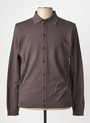 Ilgų rankovių liemenė priekinė mygtukų uždarymo sistema pilka WOOL & CO vyras