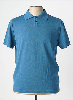 Megztinis polo apykaklė trumpas rankovės mėlyna WOOL & CO vyras