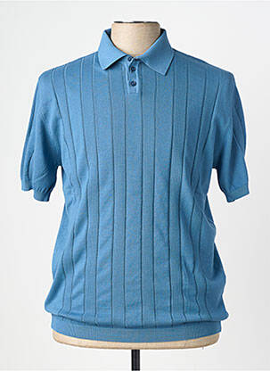 Megztinis polo apykaklė trumpas rankovės mėlyna WOOL & CO vyras
