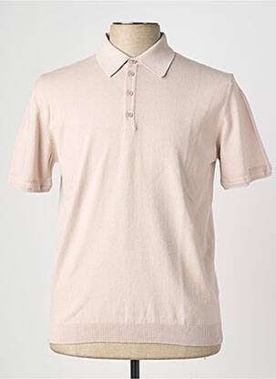 Megztinis polo apykaklė trumpas rankovės rožinė WOOL & CO vyras