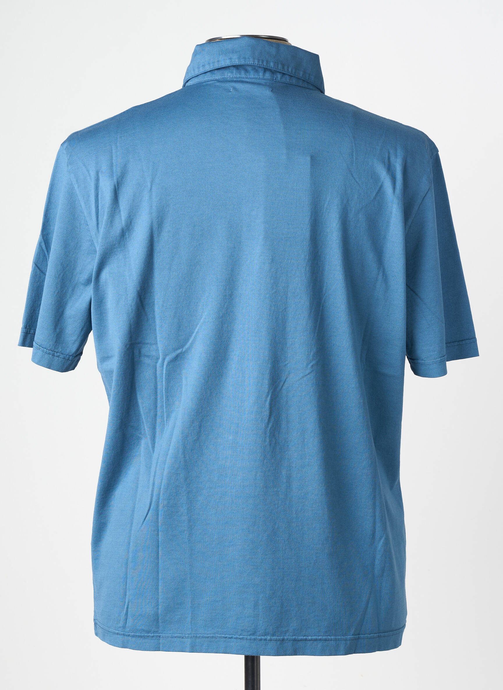Polo jersey audinys trumpas rankovės mėlyna WOOL & CO vyras