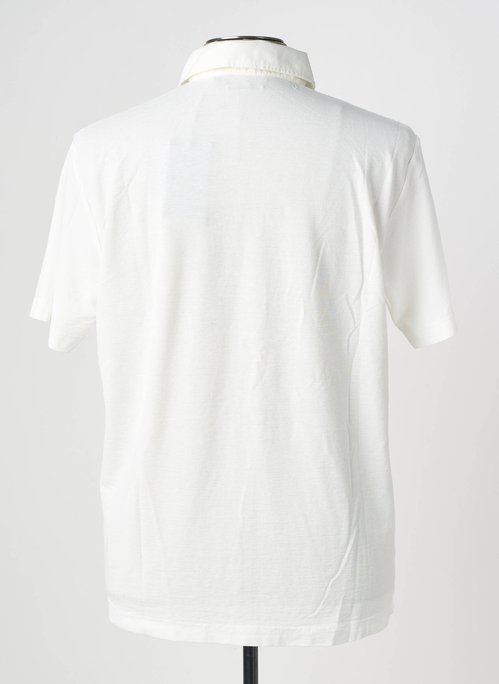 Polo jersey audinys trumpas rankovės baltas WOOL & CO vyras