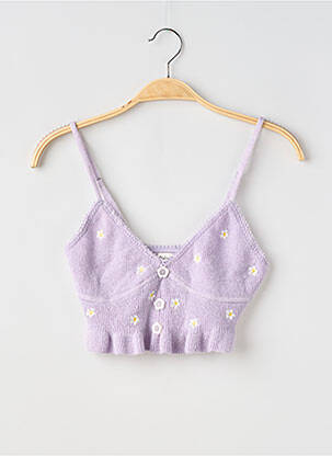 Viršūnė tamprumas plonos dirželiai violetinis FOR LOVE & LEMONS moteris