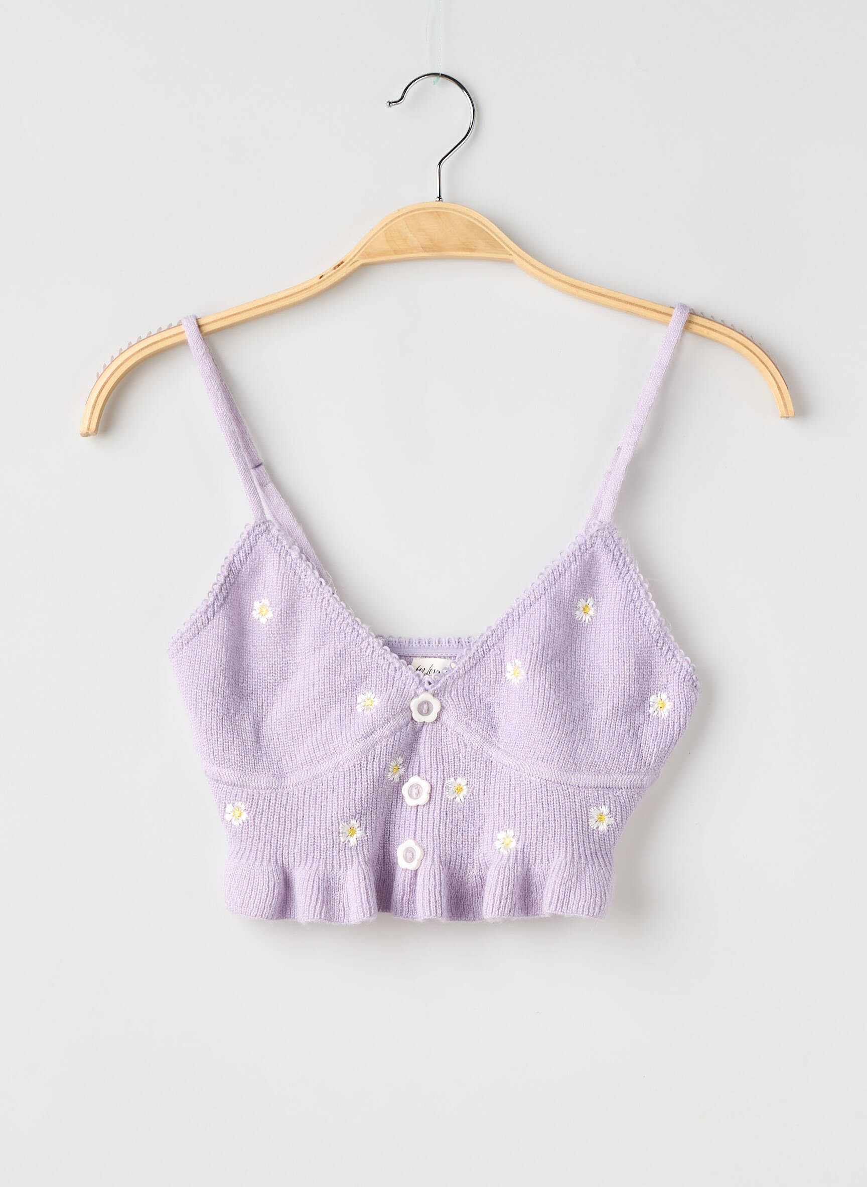Viršūnė tamprumas plonos dirželiai violetinis FOR LOVE & LEMONS moteris
