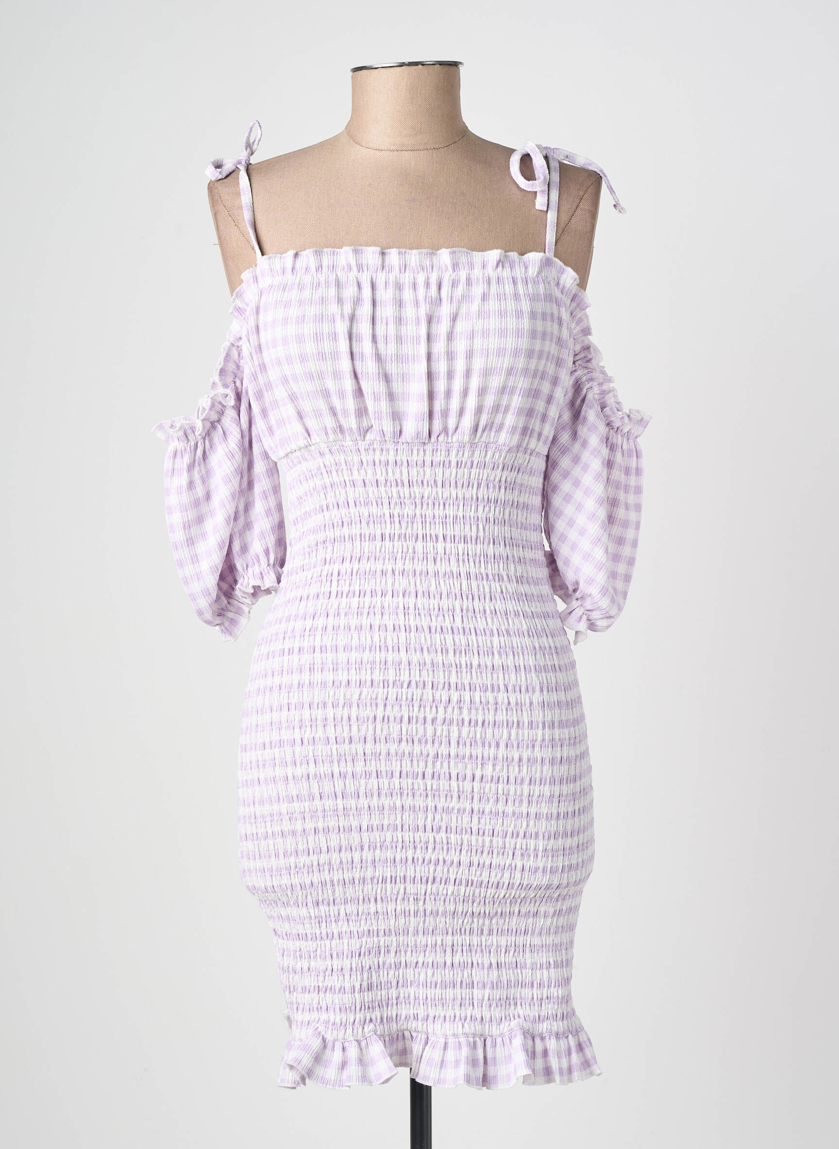 Trumpa suknelė 3/4 rankovės 3/4 rankovės violetinis RIVER ISLAND moteris