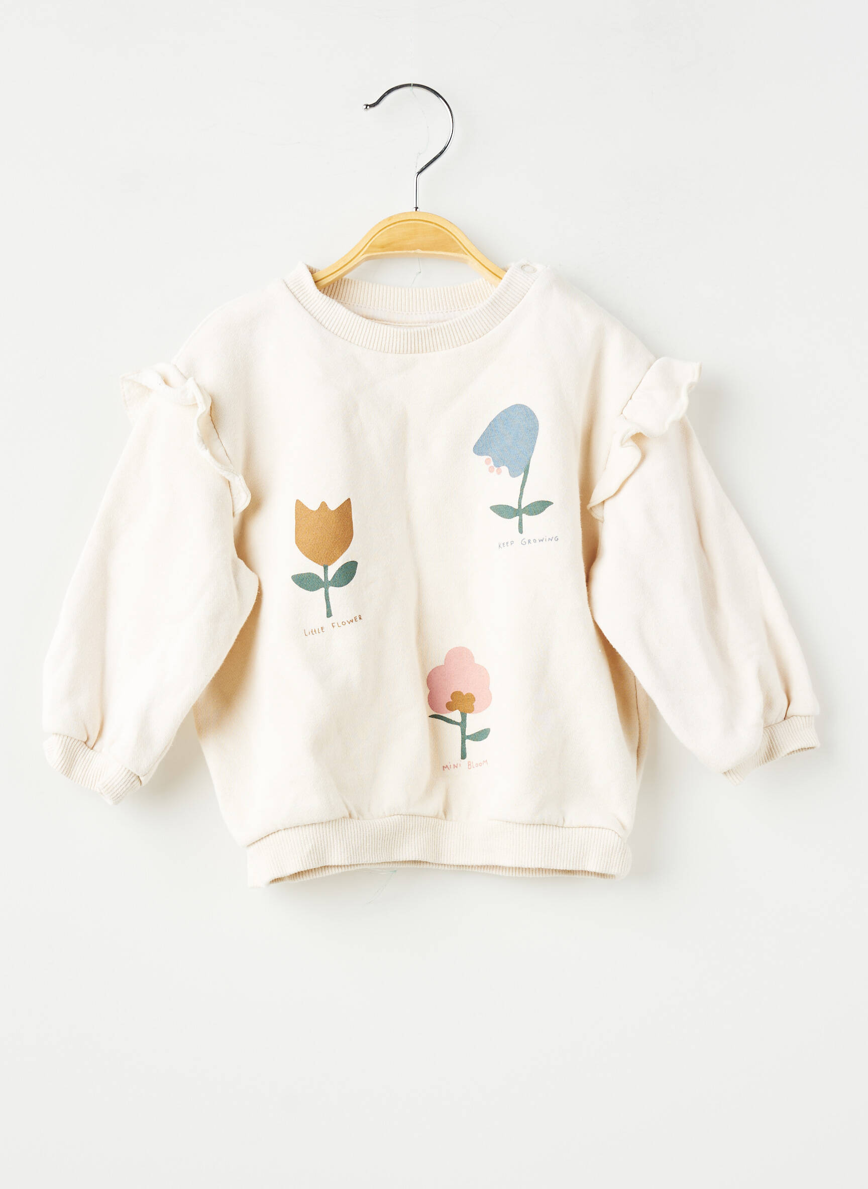 Mikroskopas floqué serigrafija ilgos rankovės baltas H&M mergina