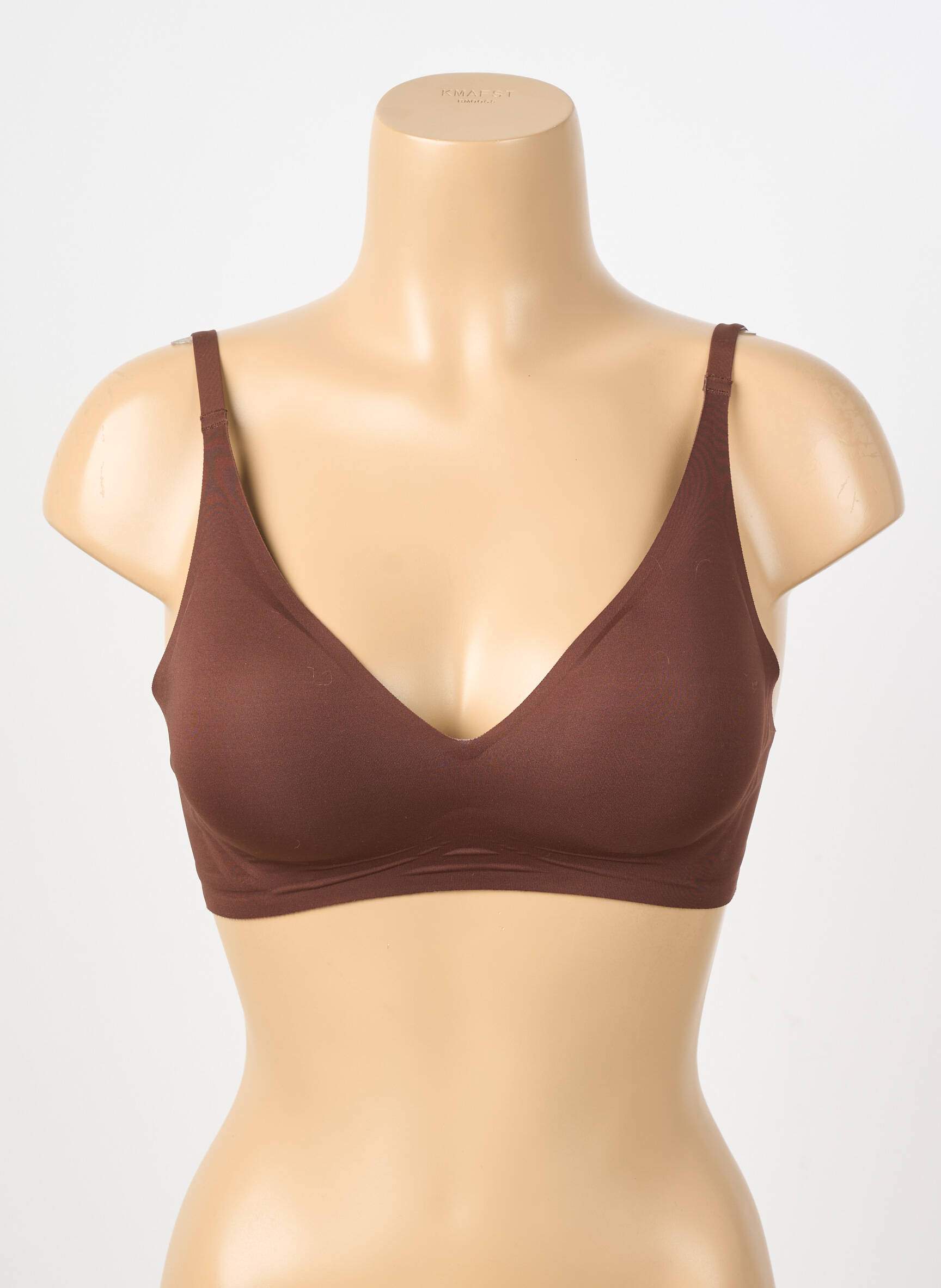 Liemenėlė be rėmo liemenėlė su išimamu putų paminkštinimu rudas CREAMY FABRICS moteris