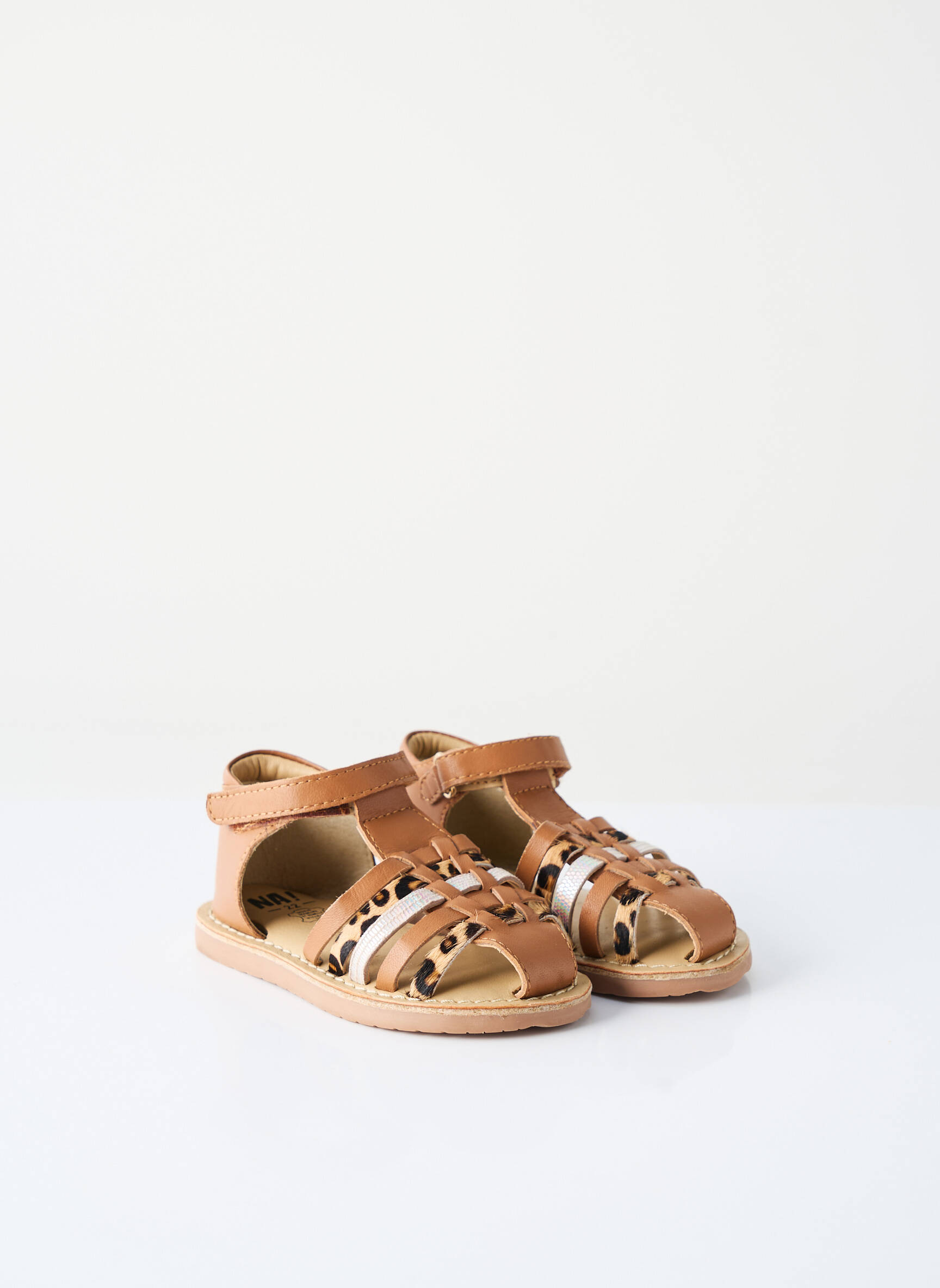 Sandalai/nu pėdos velcro užsegimas rudas NA! mergina