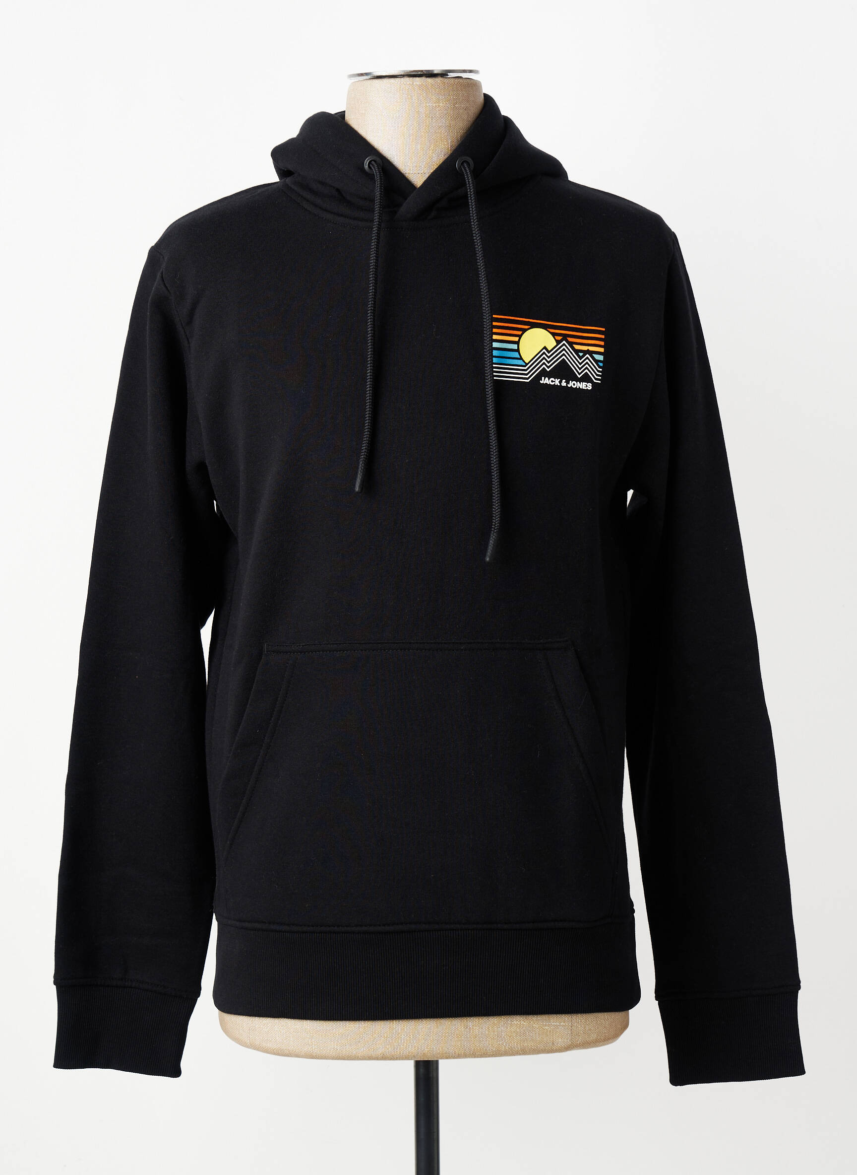 Kapišonas kišenės ilgos rankovės juodas JACK & JONES vyras