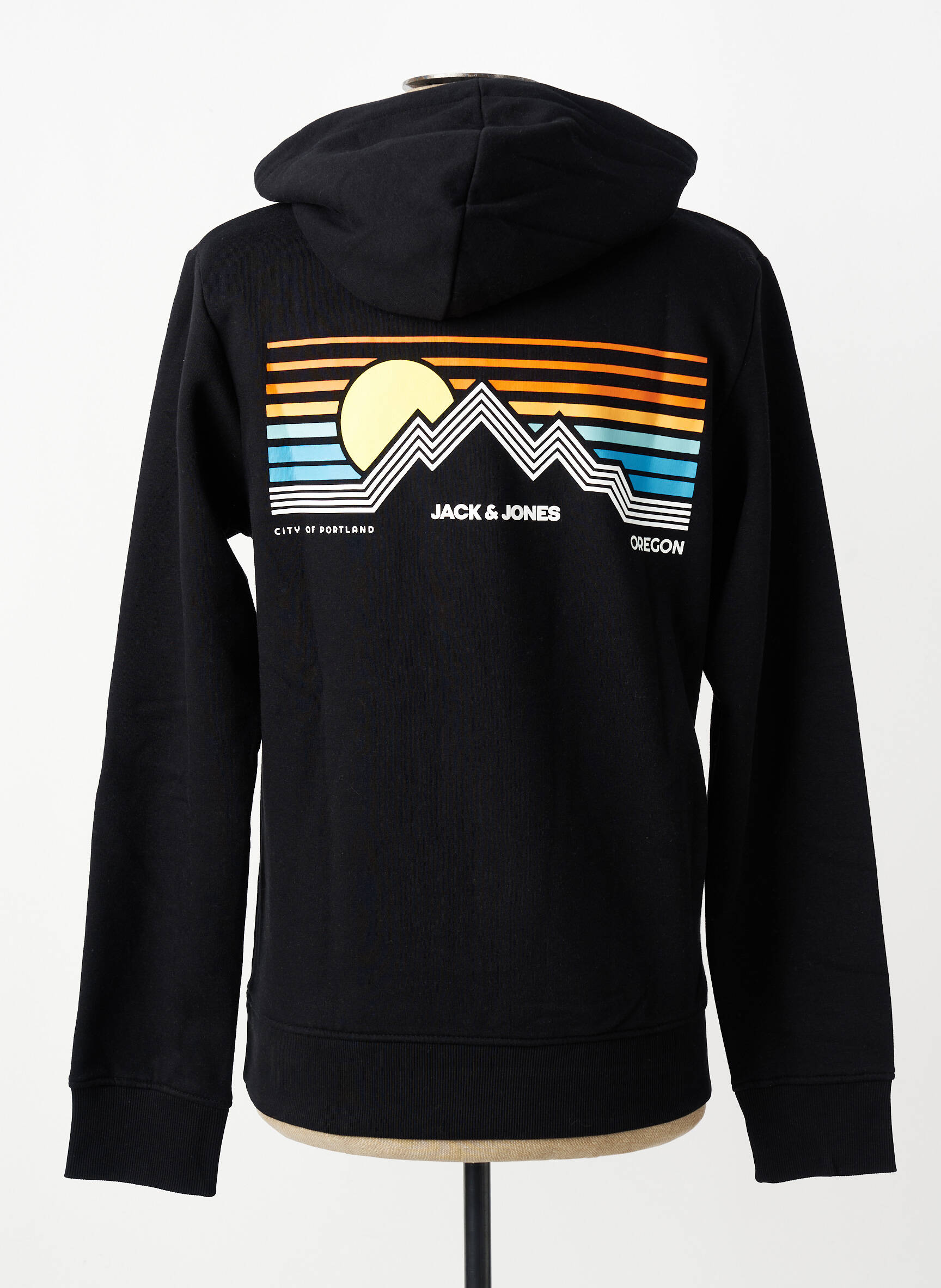Kapišonas kišenės ilgos rankovės juodas JACK & JONES vyras