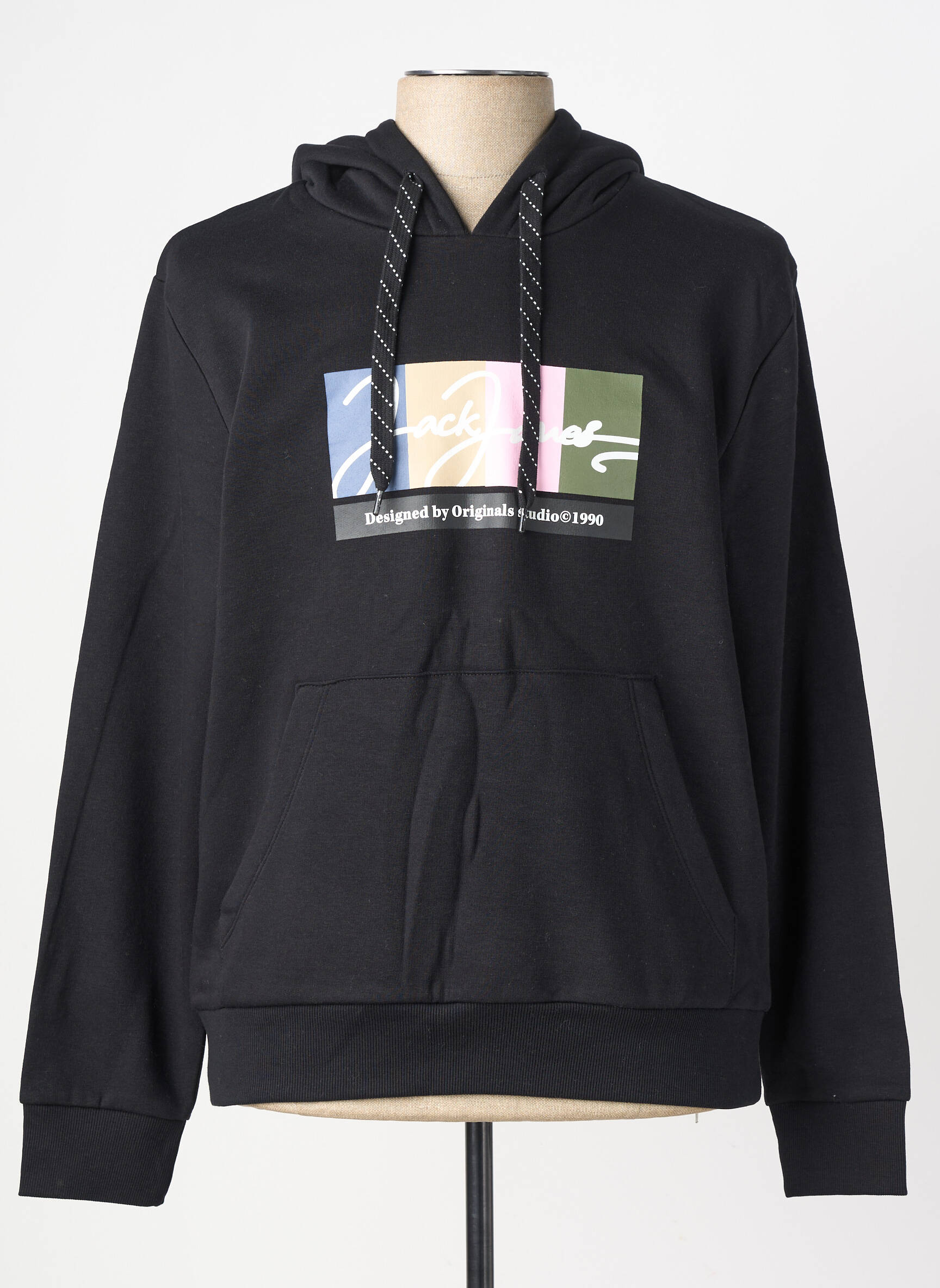 Kapišonas kišenės ilgos rankovės juodas JACK & JONES vyras
