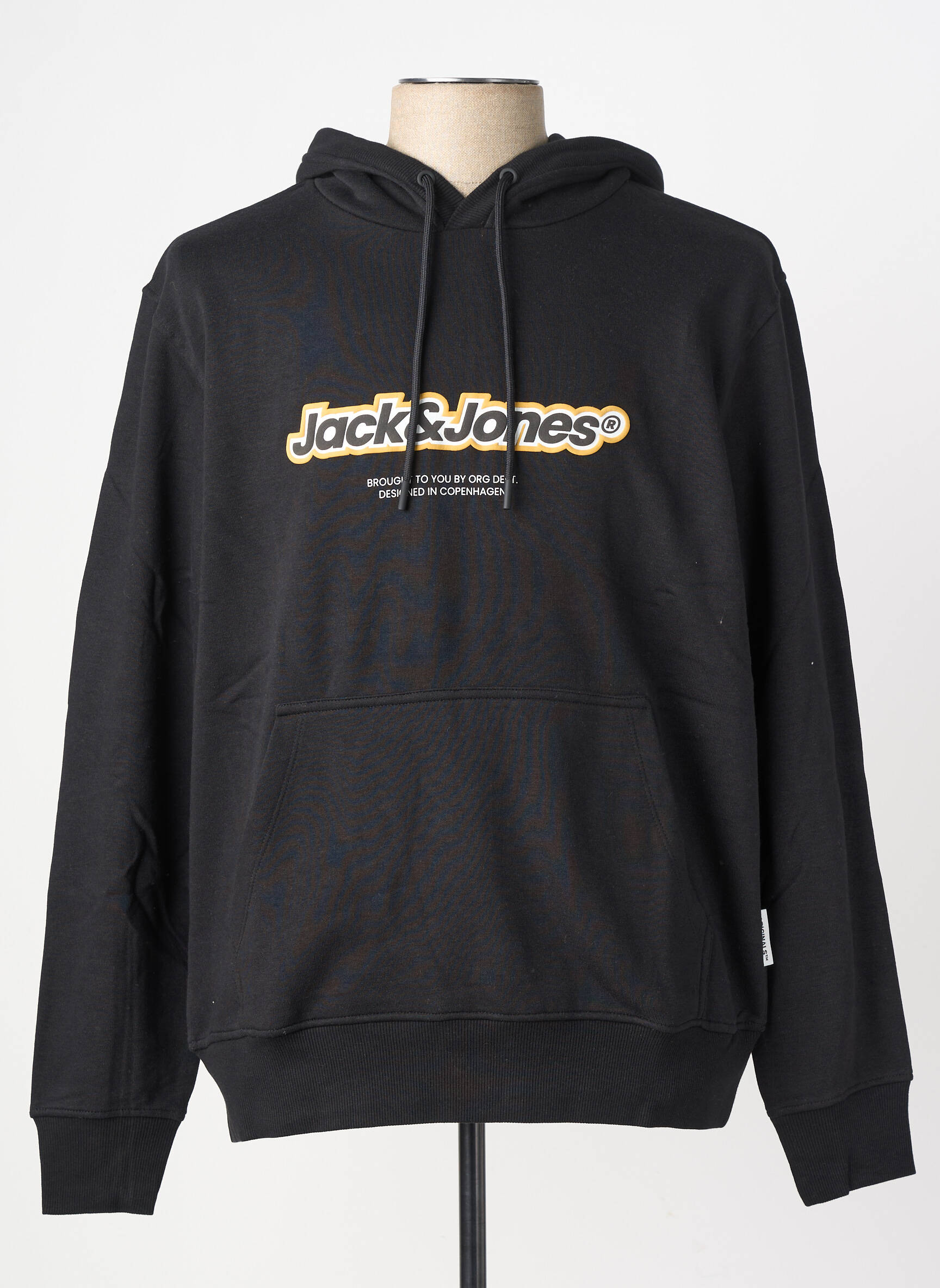 Kapišonas jersey audinys ilgos rankovės juodas JACK & JONES vyras