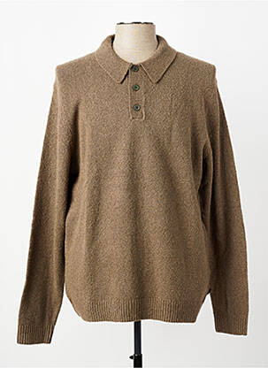 Megztinis polo apykaklė ilgos rankovės rudas JACK & JONES vyras