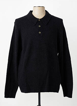 Megztinis polo apykaklė ilgos rankovės juodas JACK & JONES vyras