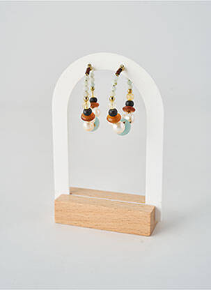 Auskarai perlų ornamentas rudas NATURE BIJOUX moteris