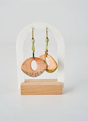 Auskarai perlų ornamentas žalias NATURE BIJOUX moteris