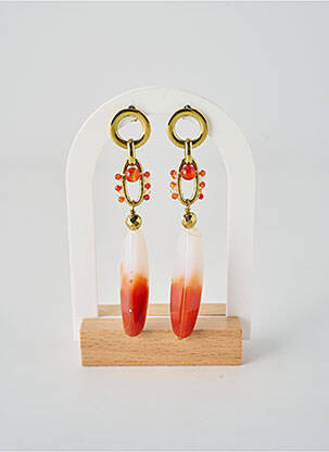 Auskarai perlų ornamentas oranžinė NATURE BIJOUX moteris