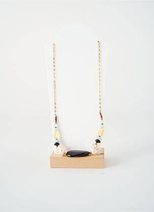 Kaklaraištis perlų ornamentas rudas NATURE BIJOUX moteris