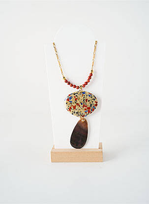 Kaklaraištis perlų ornamentas rudas NATURE BIJOUX moteris