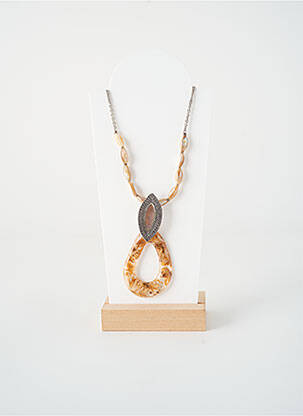 Kaklaraištis perlų ornamentas rudas NATURE BIJOUX moteris